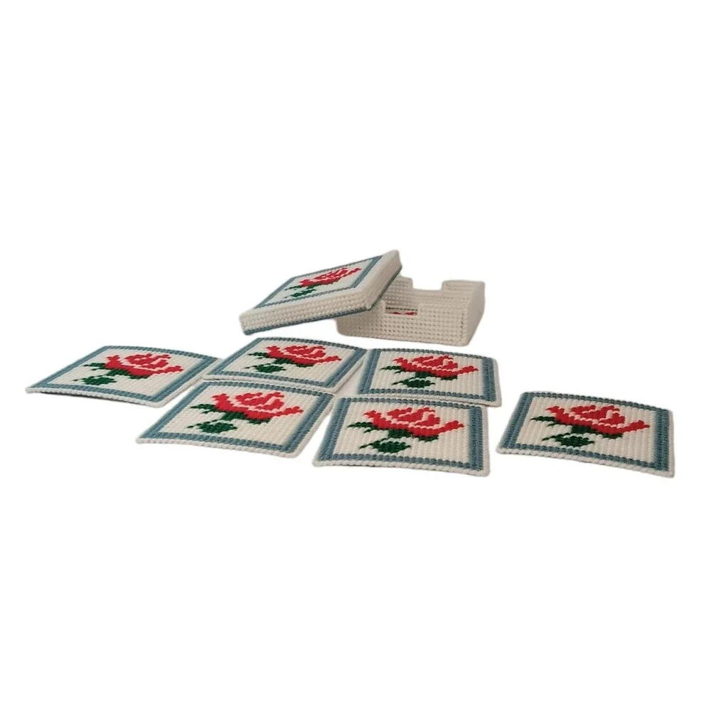 Vintage needlepoint coasters